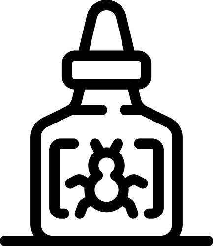 Bottle containing bug showing software testing vector image