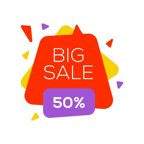 sale banner design template flat speech bubble vector image