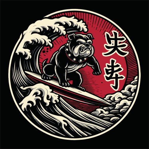 Waves & Bulldog Toolkit Vector Image