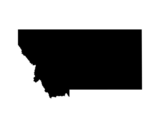 Montana State Map - Black & White Vector Image