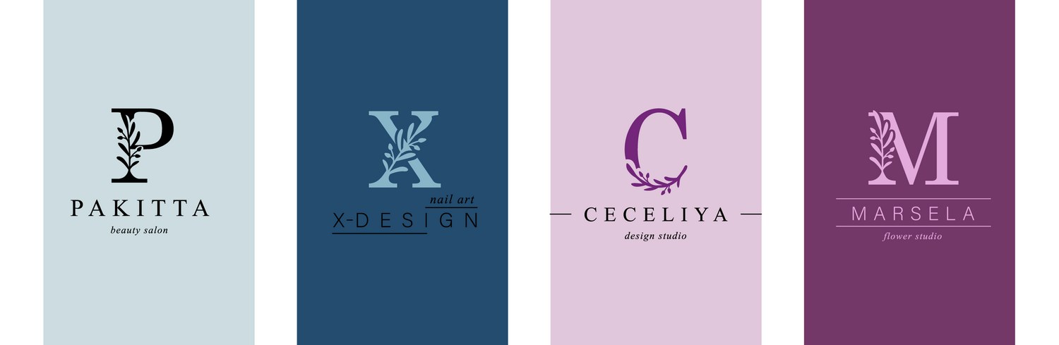 Bundle of botanical minimalistic logos monogram – Royalty-Free Vector ...