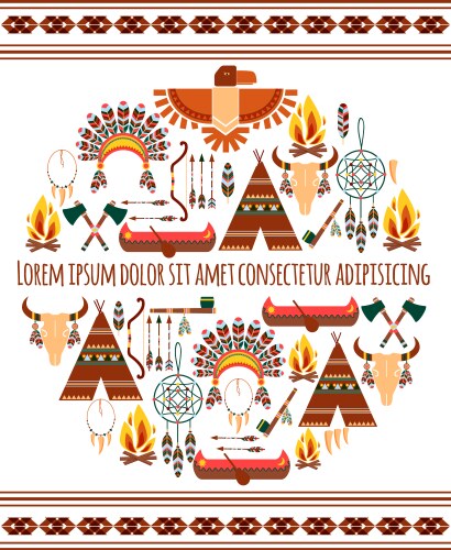 Ethnic font native american indian alphabet Vector Image