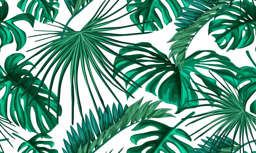 Tropical Leaf Pattern - Summer Vector Image