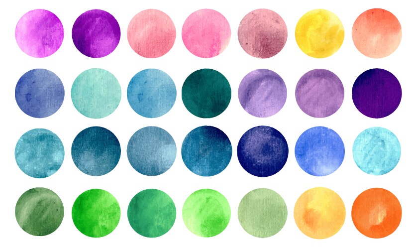Watercolour Circle Patterns Vector Image