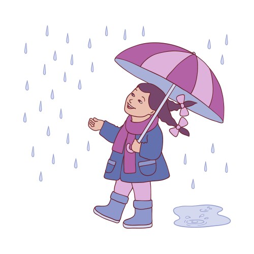 Little kid girl under Vector Image