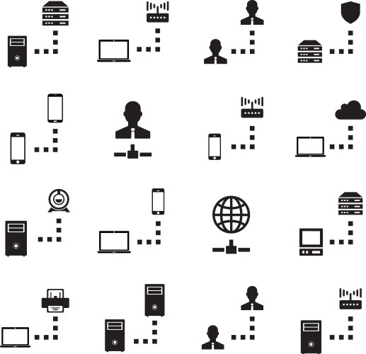 Lan network diagram Royalty Free Vector Image - VectorStock