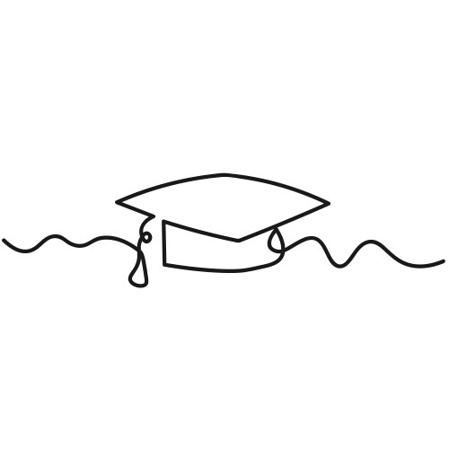 Single continuous line art graduation cap Vector Image