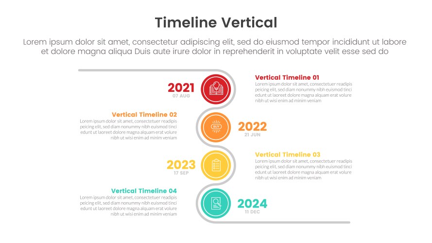Vertical timeline milestone infographic template Vector Image
