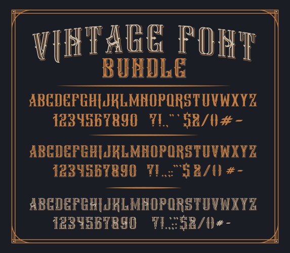 Vintage Font Bundle - Alcohol & Branding Vector Image