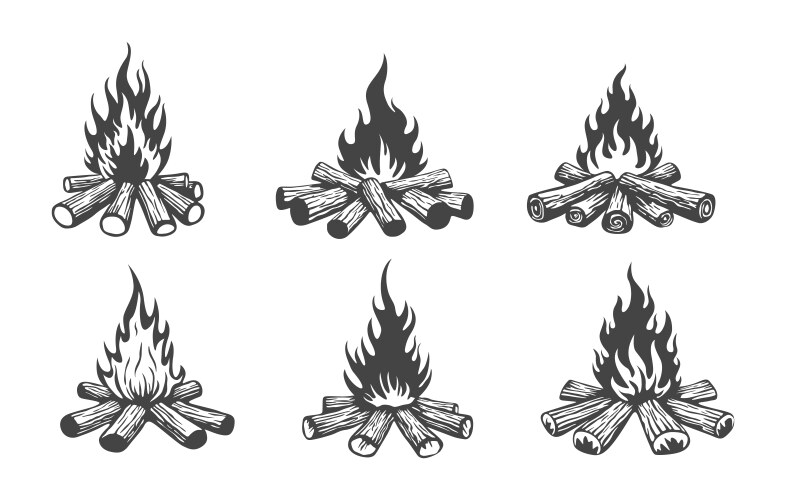 Campfire svg silhouette bonfire Vector Image