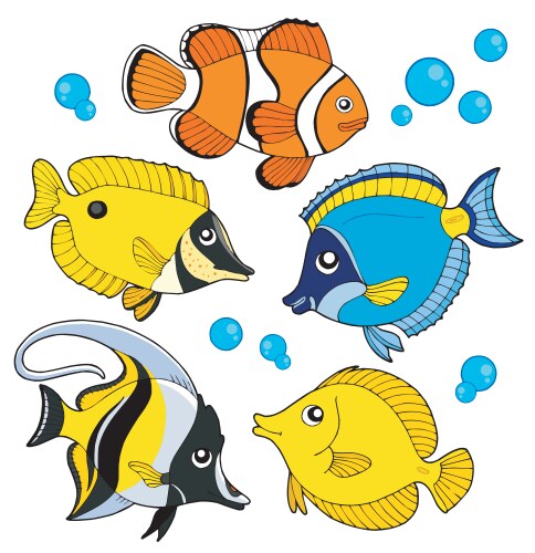 Coral fish collection Vector Image