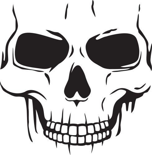 Black and White Skull Vector Image