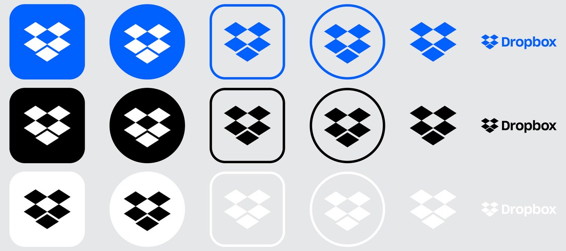Dropbox Logo Icon Set - Full Bundle – Royalty-Free Vector | VectorStock