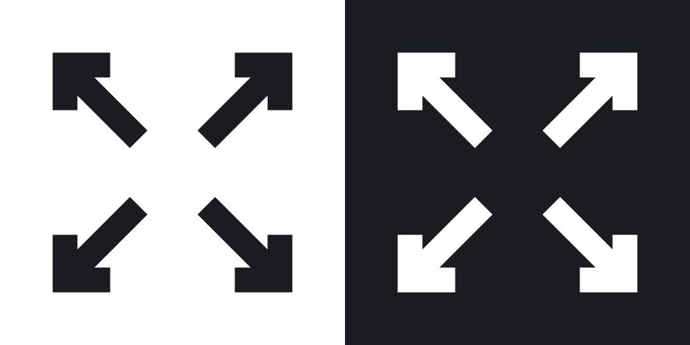 Expand arrows icon set Royalty Free Vector Image