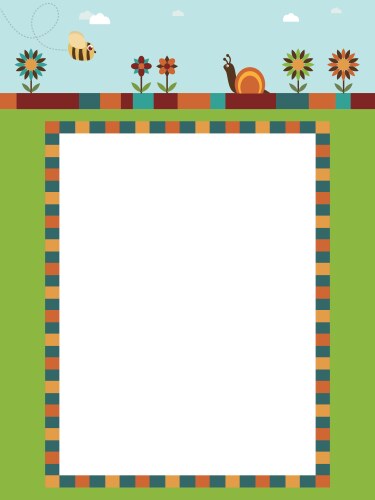 Set insect on nature border Royalty Free Vector Image