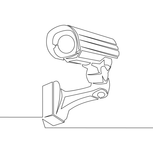Continuous line cctv camera icon – Royalty-Free Vector | VectorStock