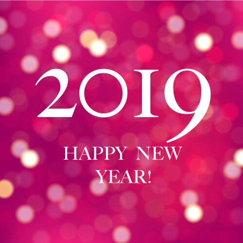 New year blurred card with bokeh Vector Image