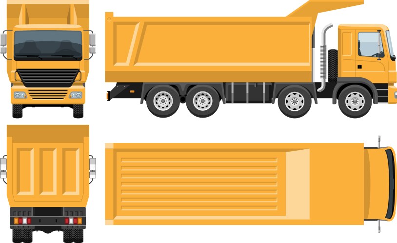 Realistic dump trucks Royalty Free Vector Image