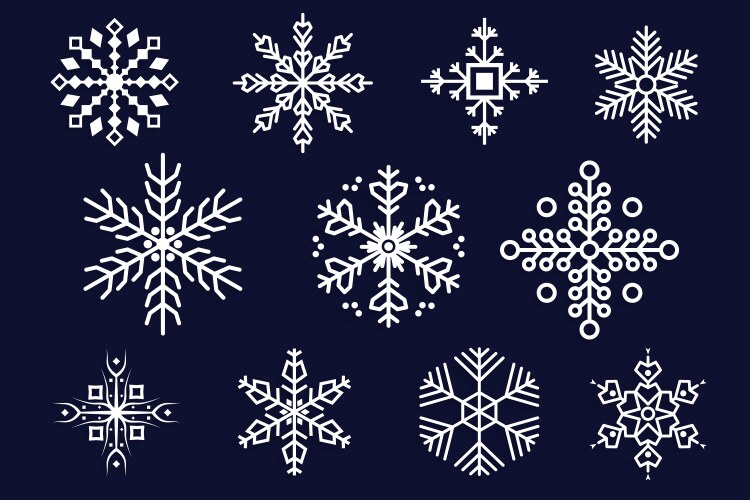 Snowflakes doodle hand drawn for christmas design Vector Image