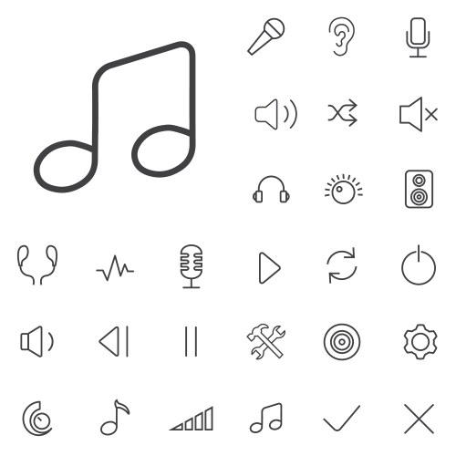 Diagram outline thin flat digital icon set Vector Image