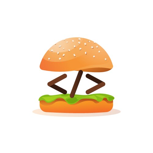 Coding and programming learning icon burger vektorbild