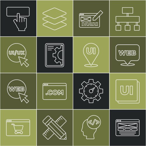 Set line ui or ux design web and graphic vektorbild