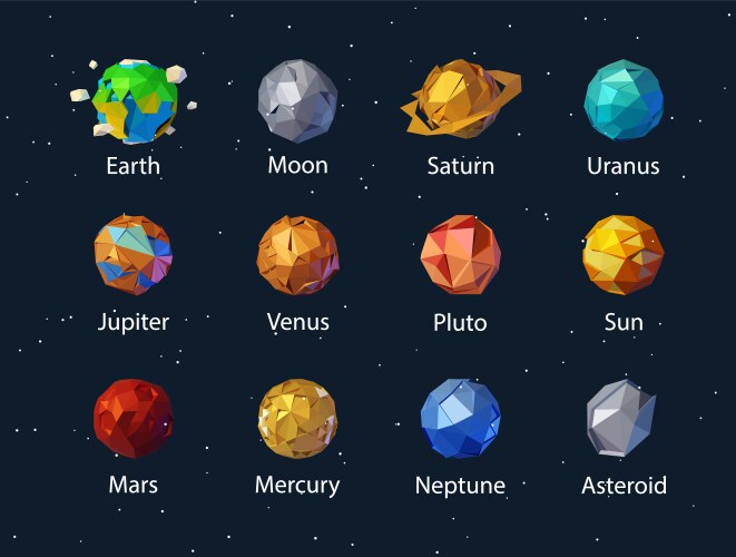 Set planet solar system vector image