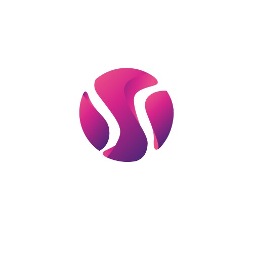 Ds d s purple letter logo design with liquid Vector Image