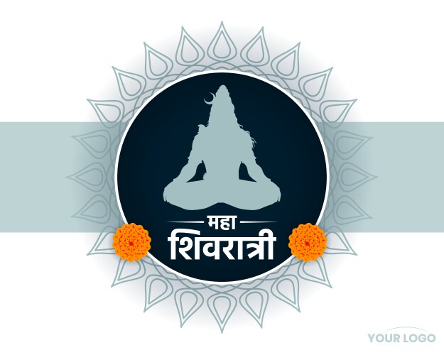 maha shivratri festival blessings card design vector image