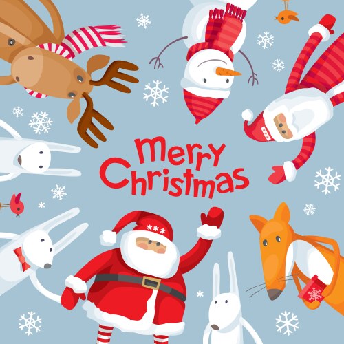 Christmas Animal Greetings Vector Image