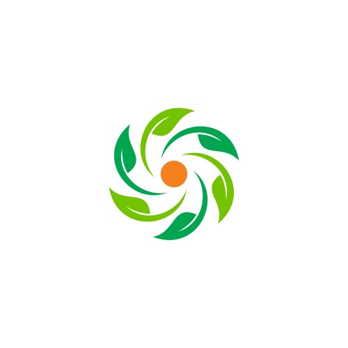 Leaf ecology circle symbol logo Royalty Free Vector Image