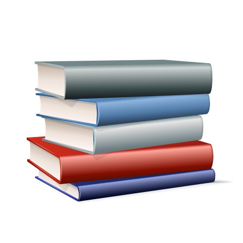 Stack of colorful books various colors vector image