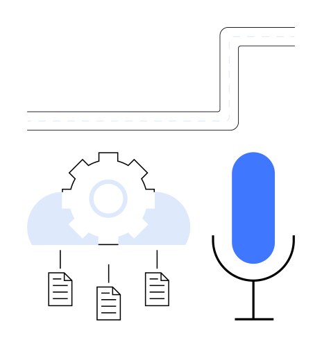 Cloud data processing with workflow automation vector image