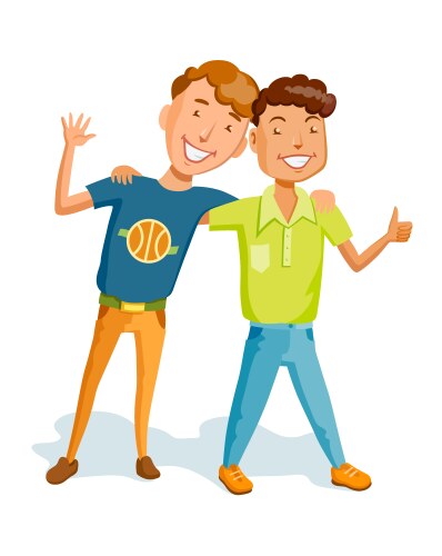 Two friends Royalty Free Vector Image - VectorStock
