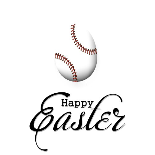 happy easter egg in form a baseball ball vector image