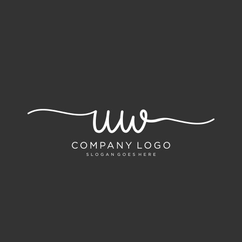 Initial uw handwriting logo with circle template – Royalty-Free Vector ...