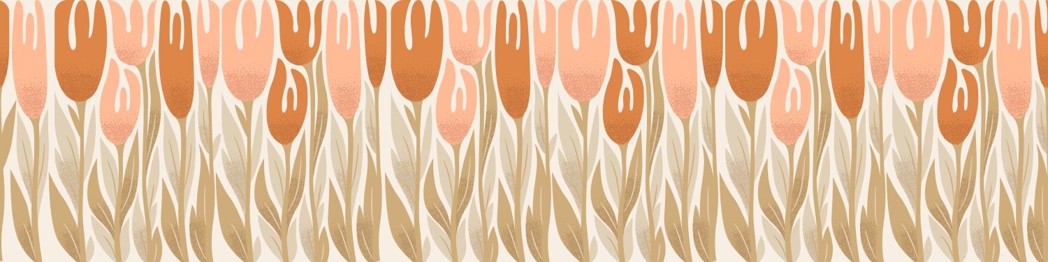 Seamless horizontal pattern with abstract flowers Vector Image