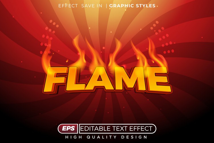 Editable 3d text effect fire – Royalty-Free Vector | VectorStock