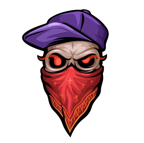 Skull head wear snapback and mask character Vector Image