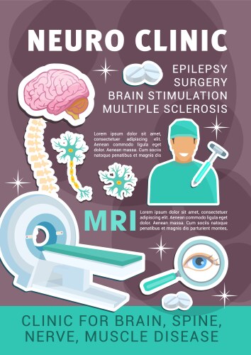 poster neuro medicine clinic vector image vector image