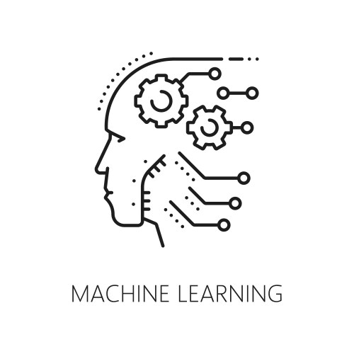 Machine learning ai artificial intelligence icon vector image