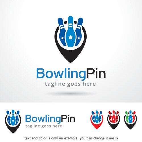 Bowling logo template vector image