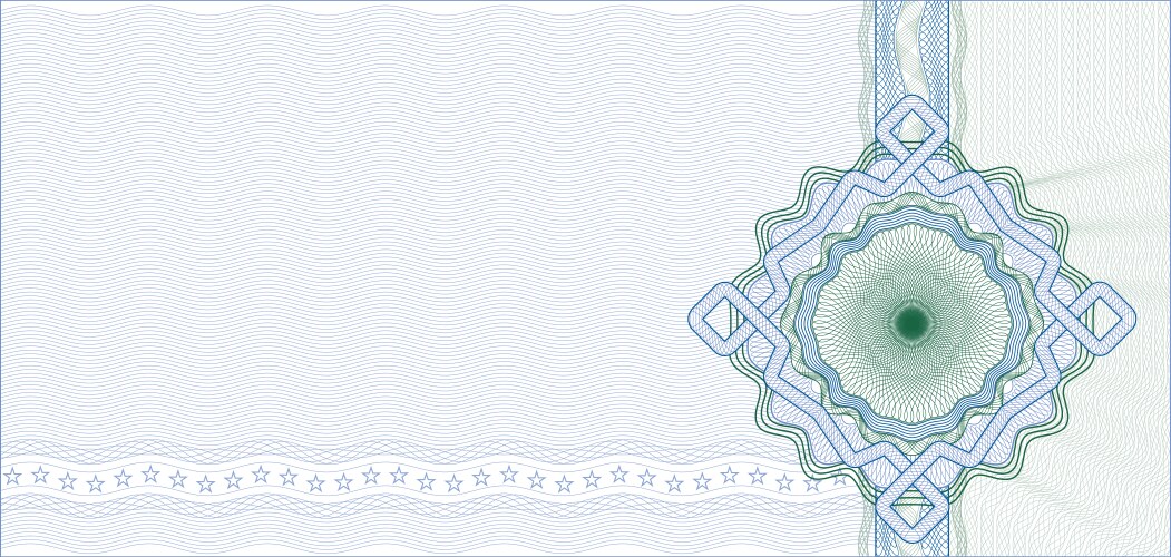 guilloche background for gift certificate vector