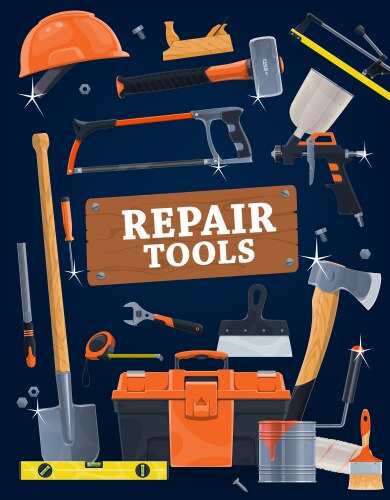 house repair and construction hand tools vector image