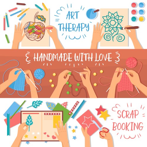 Flat handmade set Royalty Free Vector Image - VectorStock