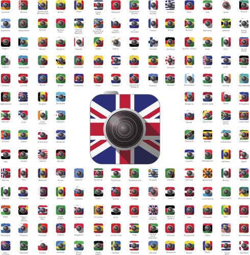 Set country flags on a white background Royalty Free Vector