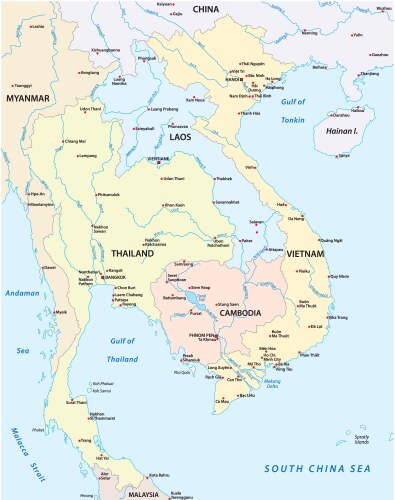 Southeast Asia Map Vector Image