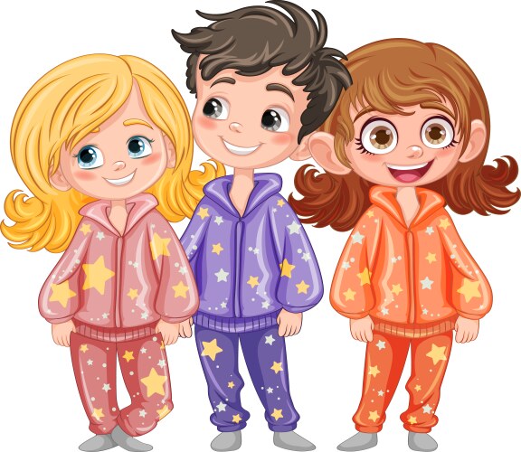 Cute cartoon character in pajamas vector image