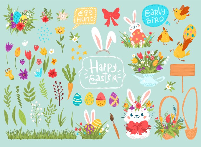 Happy easter banners trendy design Royalty Free Vector Image