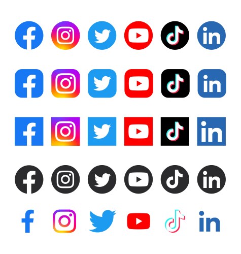 Free Social media icons Vector Graphics & Illustrations | VectorStock